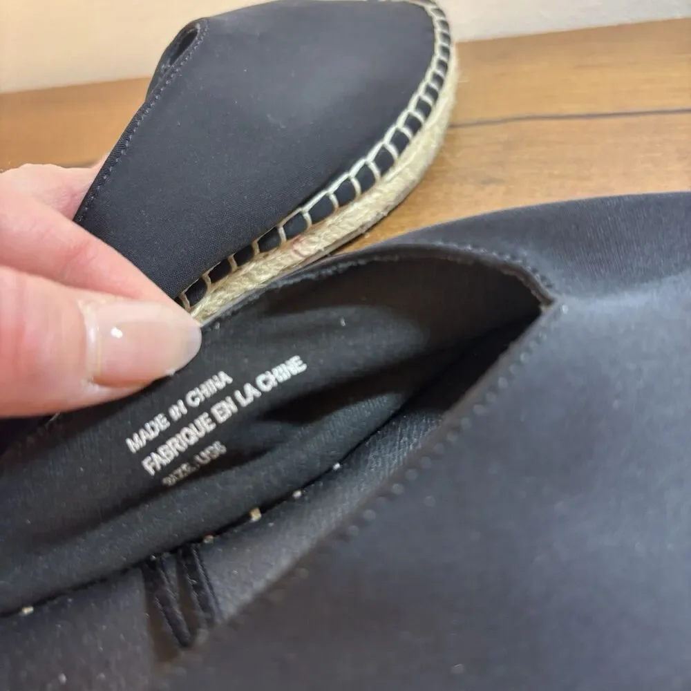 Urban Outfitters Neoprene Black Espadrille Slip-On Size 6